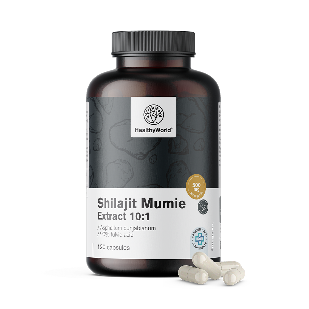 Shilajit Mumie 10:1 dans des capsules. (French translation)