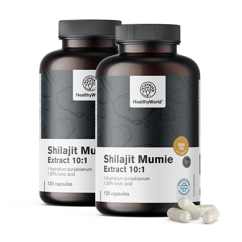 Shilajit Mumie 10:1 dans des capsules. (French translation)