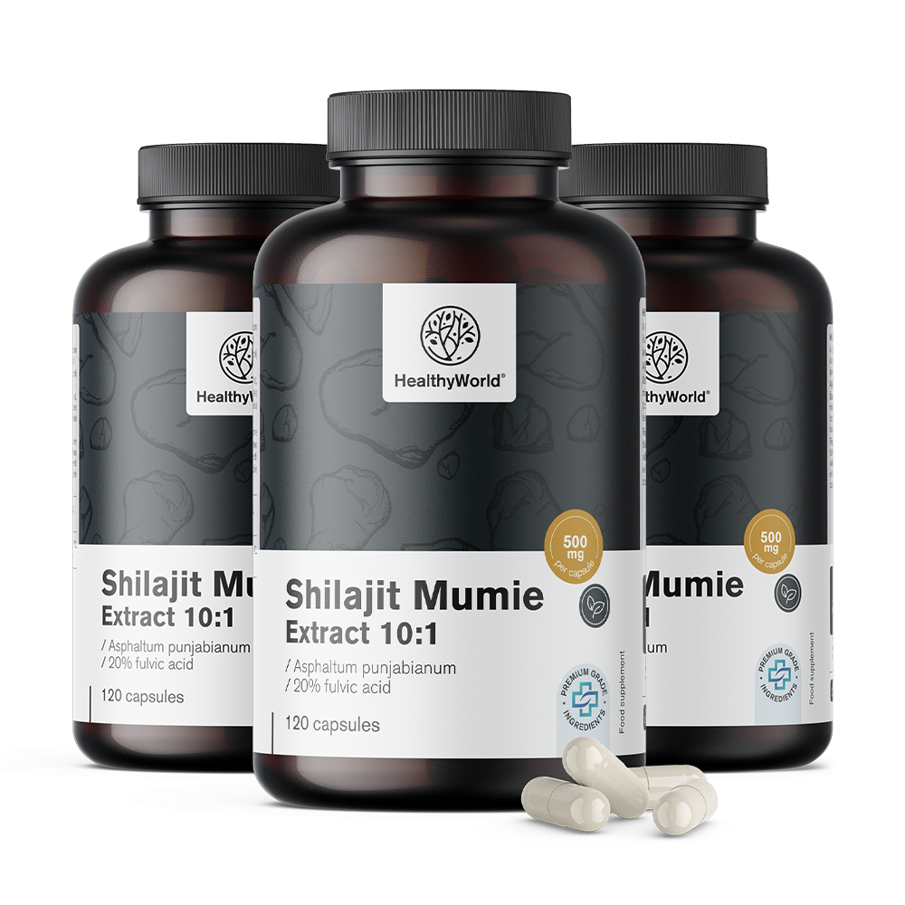 Shilajit Mumie 10:1 dans des capsules. (French translation)