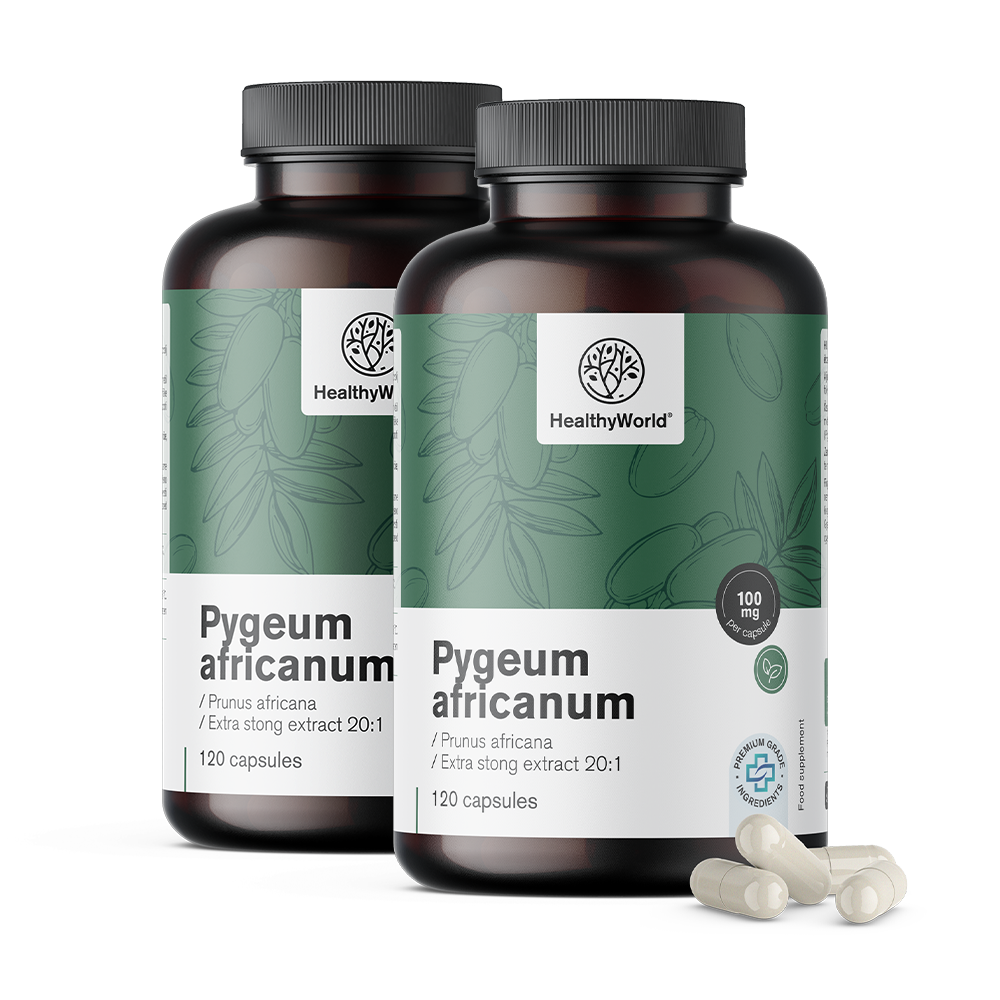 Pygeum - extrait de prune africaine en capsules.