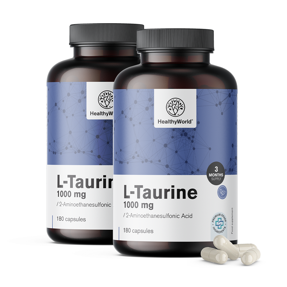 L-taurine en capsules végétaliennes.