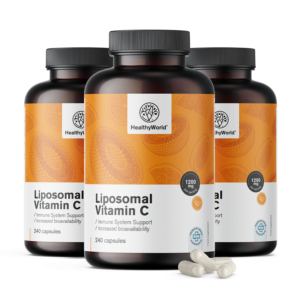 Acide ascorbique liposomal 1200 mg avec extrait d'églantier