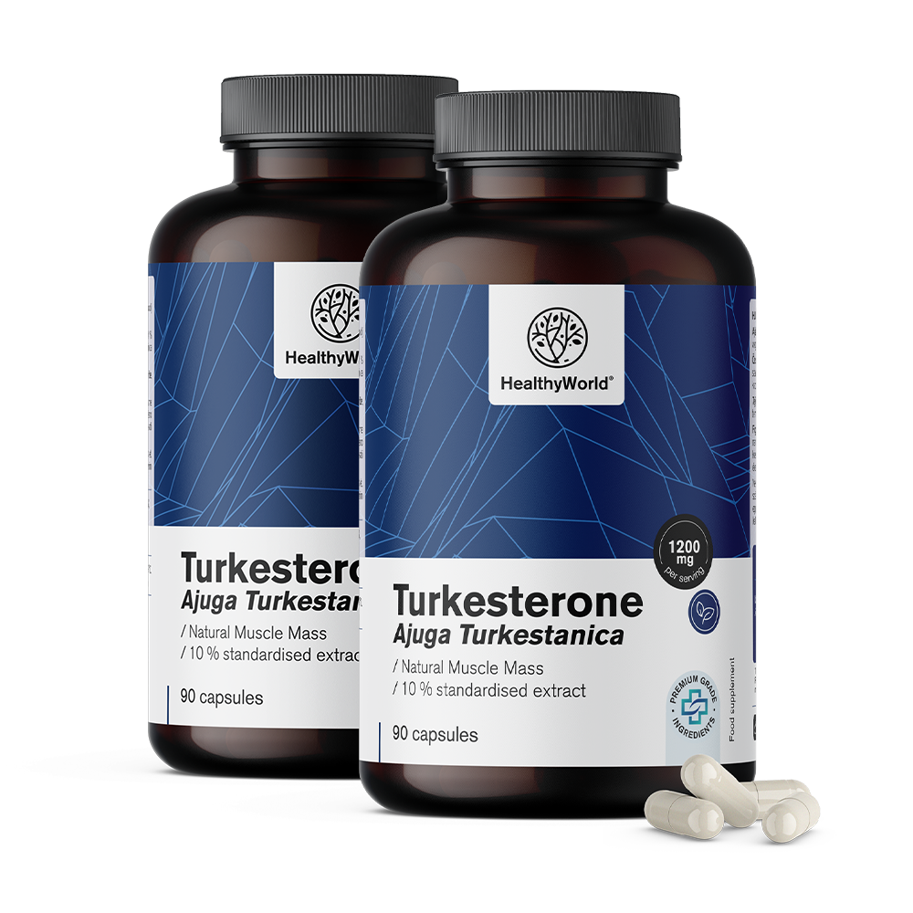 Turkesterone 1200 mg en capsules.