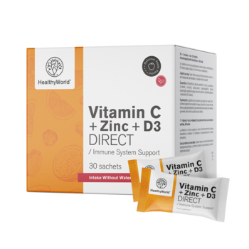 Vitamine C 500 + Zinc + D3 DIRECT, 30 sachets