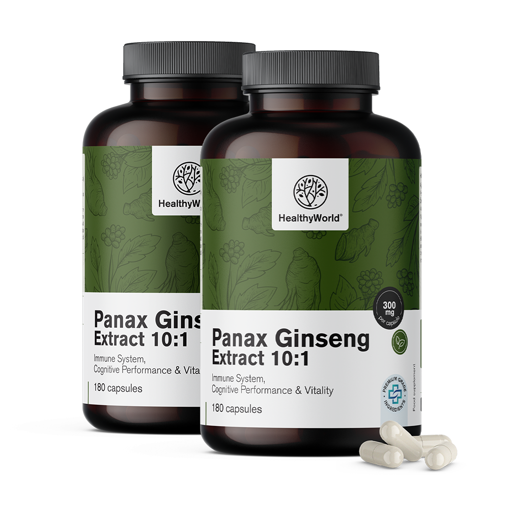 Panax Ginseng 300 mg - extrait de ginseng 10:1 en capsules.