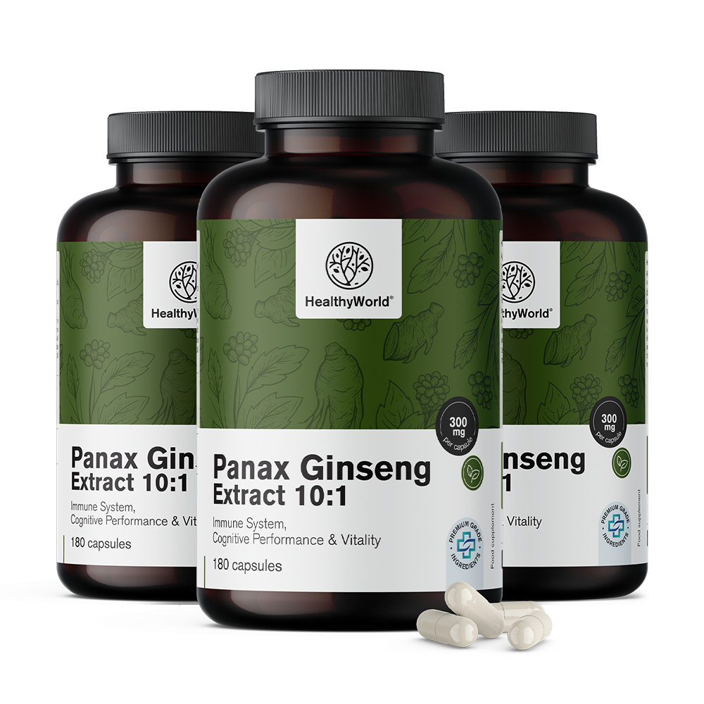 Panax Ginseng 300 mg - extrait de ginseng 10:1 en capsules.